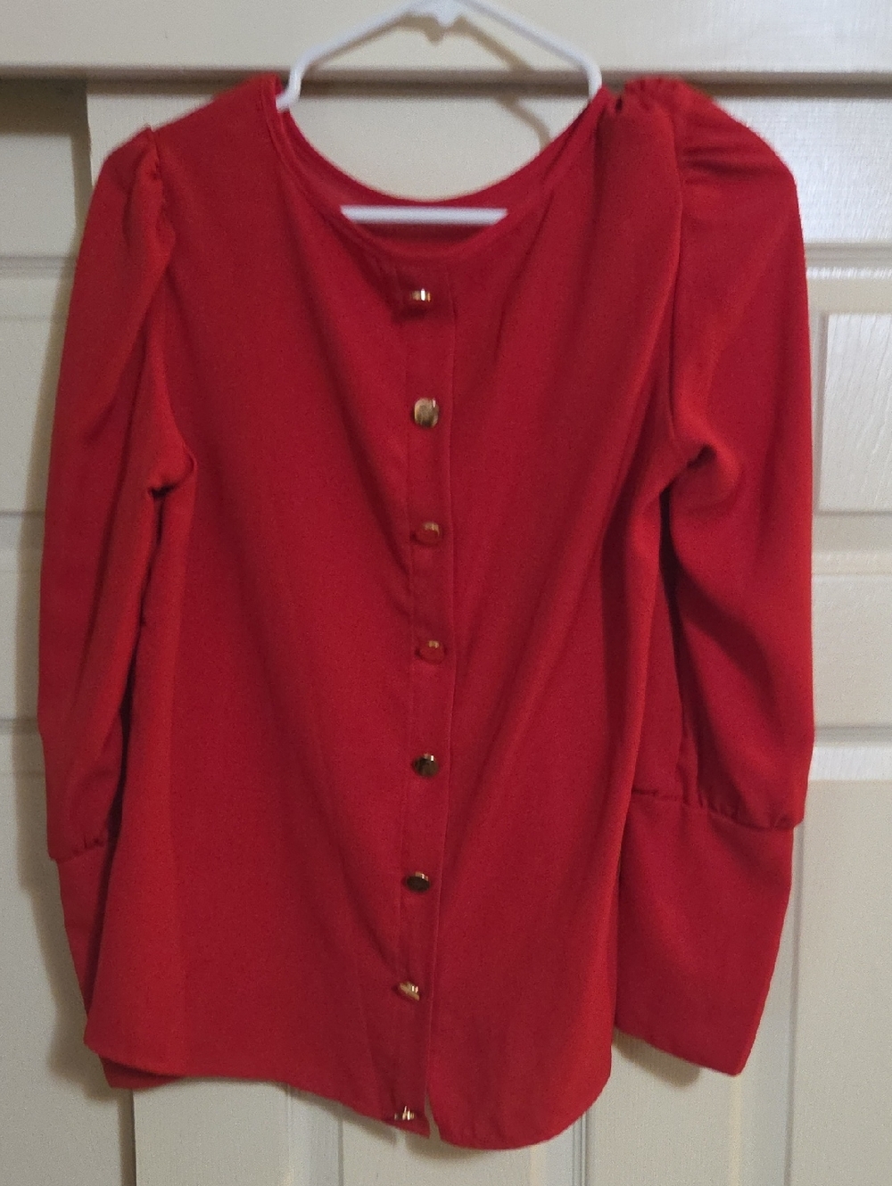 SHEIN Red Long-Sleeve Button-Front Shirt